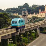Sentosa, Singapore - January 06, 2016: the Sentosa Express is a monorail line connecting Sentosa island to HarbourFront on the Singapore mainland across the waters.