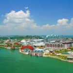 This is a view of Sentosa island in Singapore.