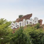 Sentosa sign on Sentosa island resort, Singapore
