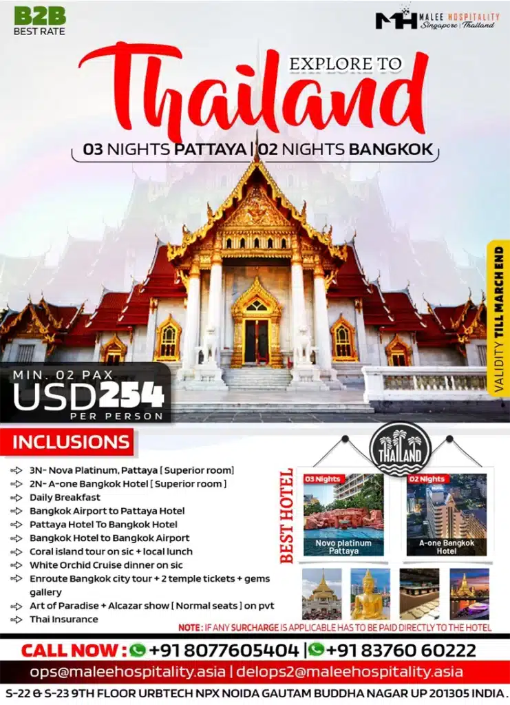 03 Nights Pattaya & 02 Nights Bangkok