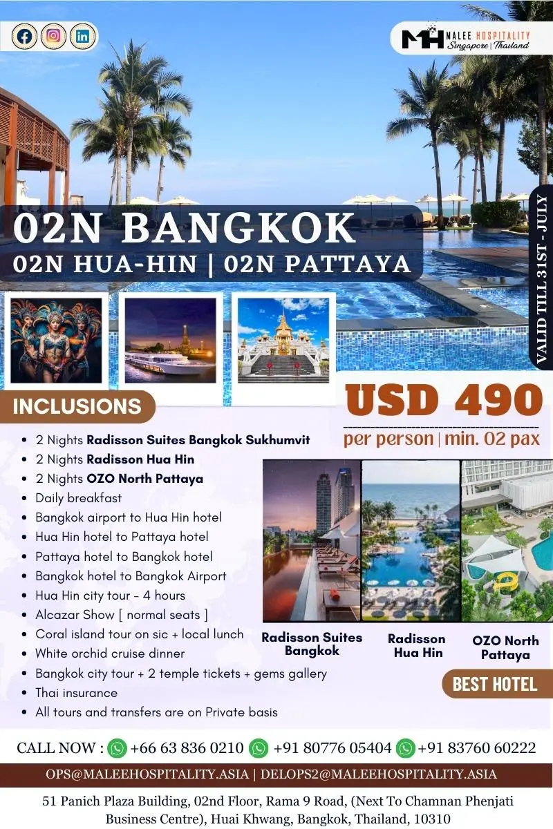02Nights Bangkok | 02Nights Hua-Hin | 02Nights Pattaya